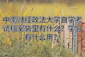 中南财经政法大学自学考试档案袋里有什么？学分有什么用？