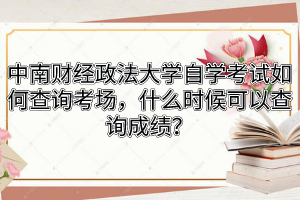 中南财经政法大学自学考试如何查询考场，什么时候可以查询成绩？