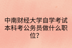 中南财经政法大学自学考试本科考公务员做什么职位？